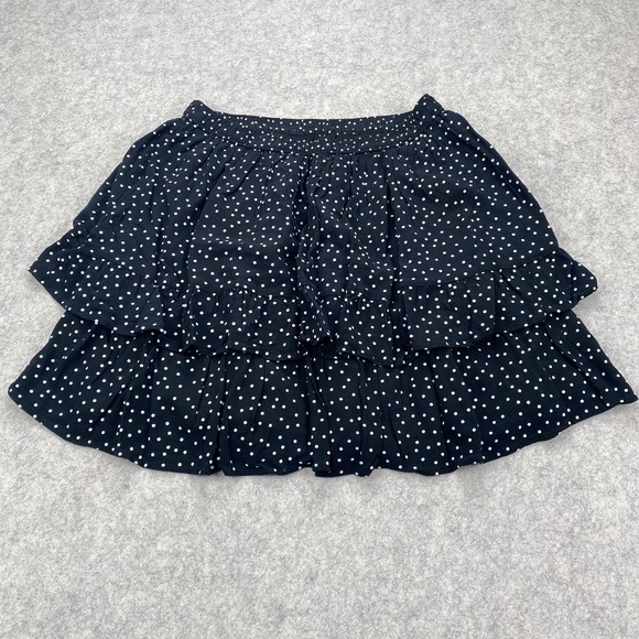 Abercrombie & Fitch Dresses & Skirts - Abercrombie & Fitch Skirt Womens Small Blue Polka Dot Tiered Ruffle Mini Lined